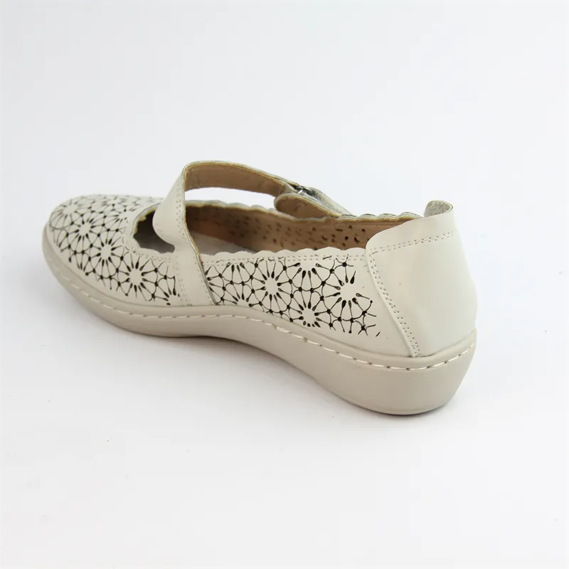 Womens shoes Mary Jane Hollow out falts with adjustable straps