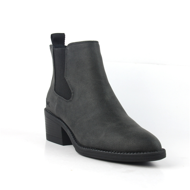 OEM&ODM Women's Short Ankle Leather Boots with Zip and Elastic Chelsea Boots