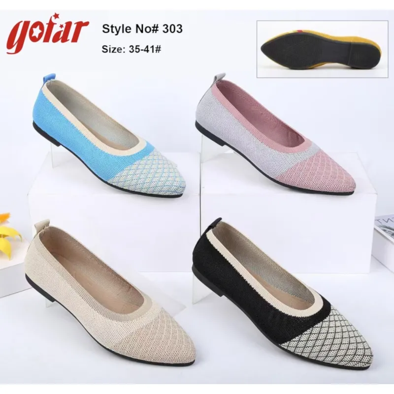 Wholesale Customize Women's knited mesh ballet Flats casual shoes