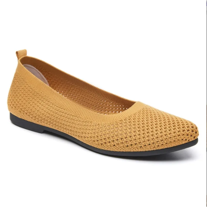 OEM Custom Women's Flyknit Mesh ballet flats  Point toe Shoes