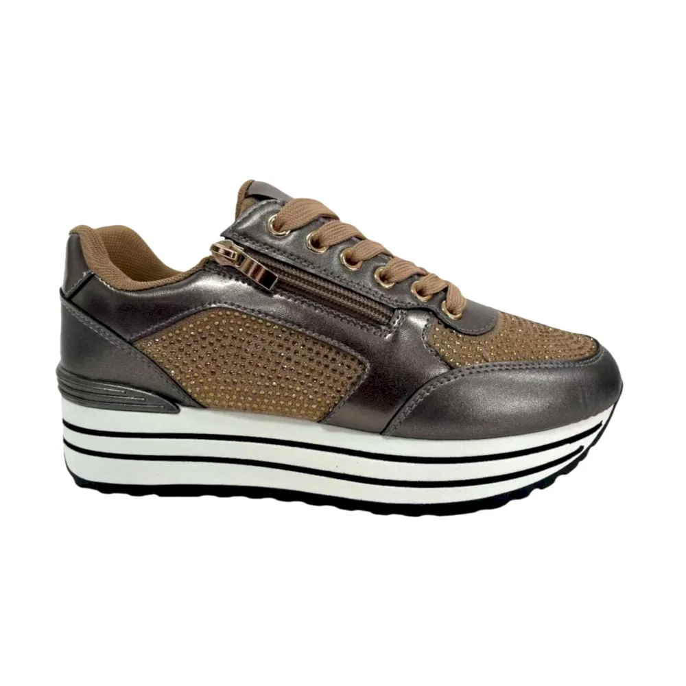 Women's Casual Platform Sneakers -zipper and lace | OEM/ODM Supplier