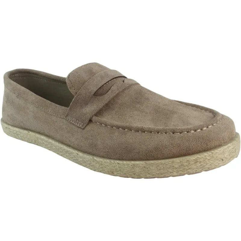 Men’s Faux Suede Penny Loafer Espadrilles – Lightweight Summer Slip-Ons with European Flair