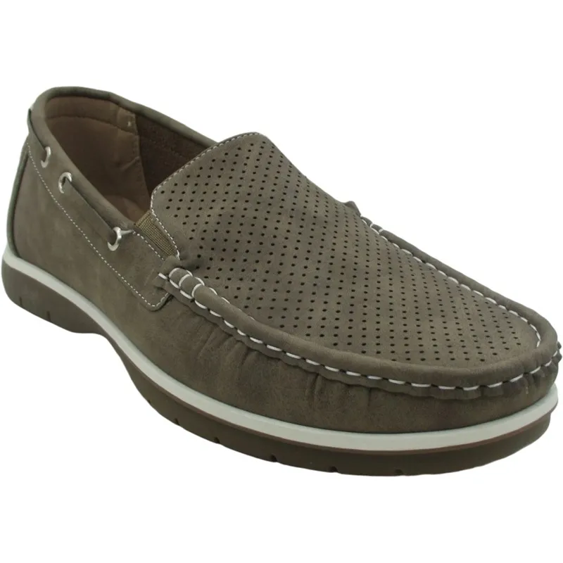 Men’s Breathable Openwork Boat Shoes – Eco Leather Slip-Ons for Smart-Casual Comfort