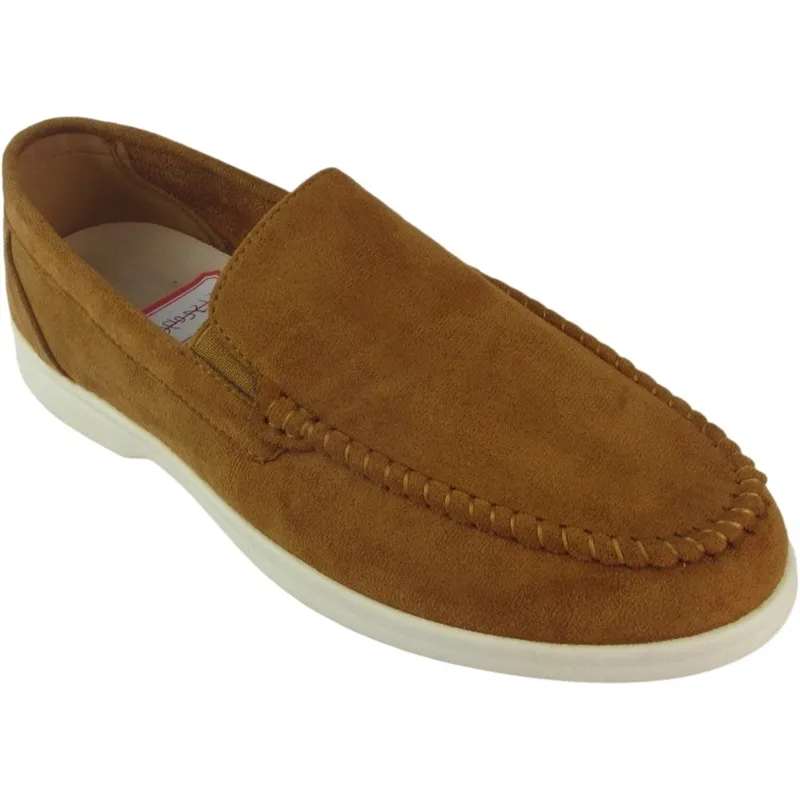 Men’s Faux Suede Slip-On Loafer Moccasins – Classic Flat Sole Driving Shoes