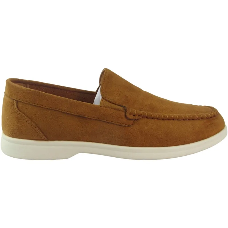 Men’s Faux Suede Slip-On Loafer Moccasins – Classic Flat Sole Driving Shoes