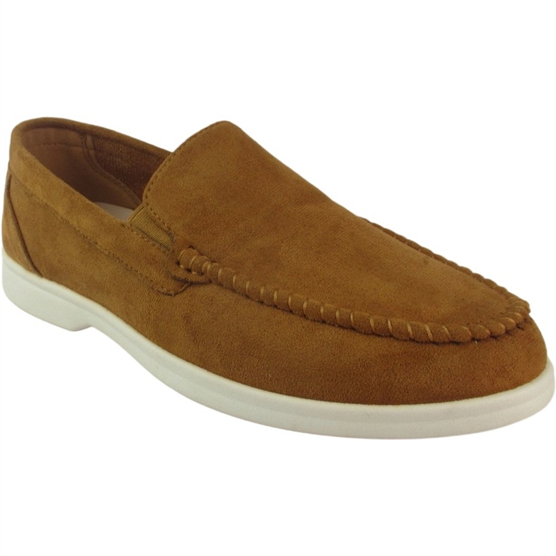 Men’s Faux Suede Slip-On Loafer Moccasins – Classic Flat Sole Driving Shoes