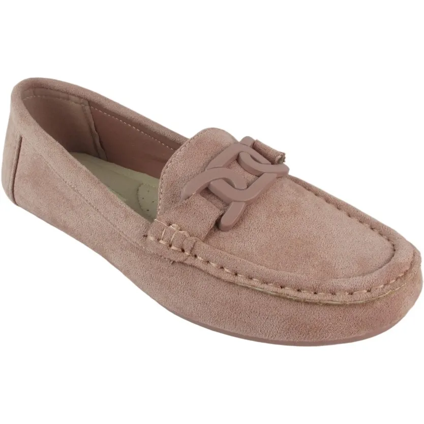 Women’s Faux Suede Moccasin Loafers – Classic Slip-On Flats for Everyday Comfort