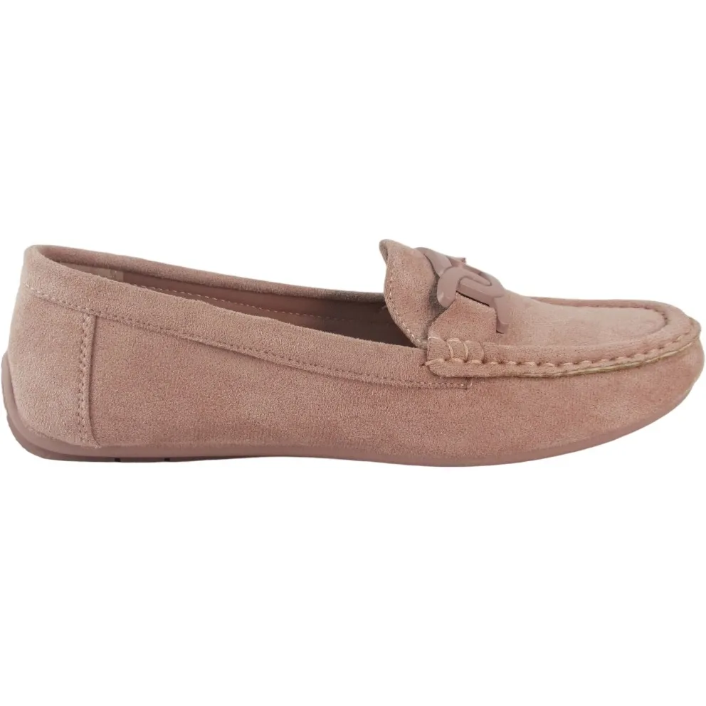 Women’s Faux Suede Moccasin Loafers – Classic Slip-On Flats for Everyday Comfort