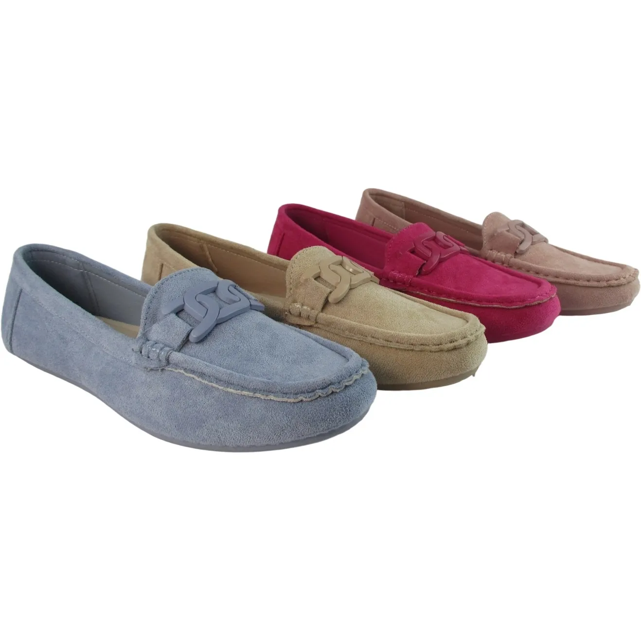 Women’s Faux Suede Moccasin Loafers – Classic Slip-On Flats for Everyday Comfort