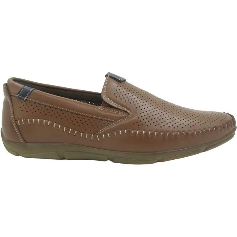 Men’s Perforated PU Leather Loafers – Breathable Slip-On Shoes for Smart-Casual Wear