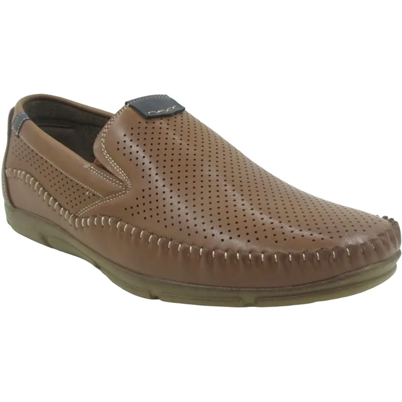 Men’s Perforated PU Leather Loafers – Breathable Slip-On Shoes for Smart-Casual Wear