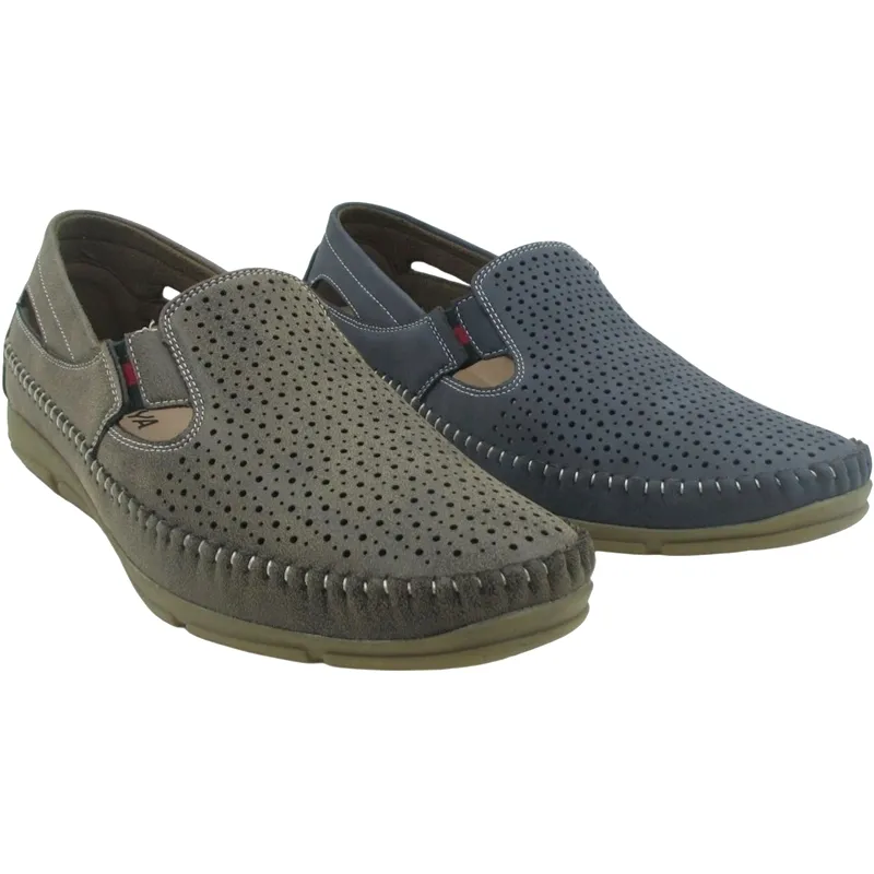 Men’s Summer Moccasin Loafers – Breathable Openwork Slip-On Shoes for Casual Comfort