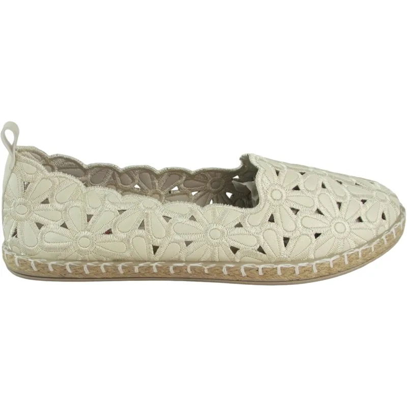 Women’s Slip-On Espadrille Ballerinas – Openwork Eco Leather Flats for Summer Comfort
