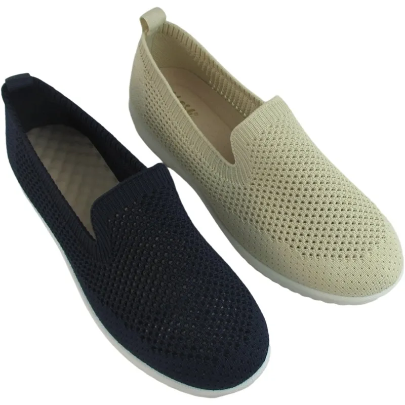 Women’s Mesh Espadrilles – Slip-On Summer Shoes with Low Wedge Outsole