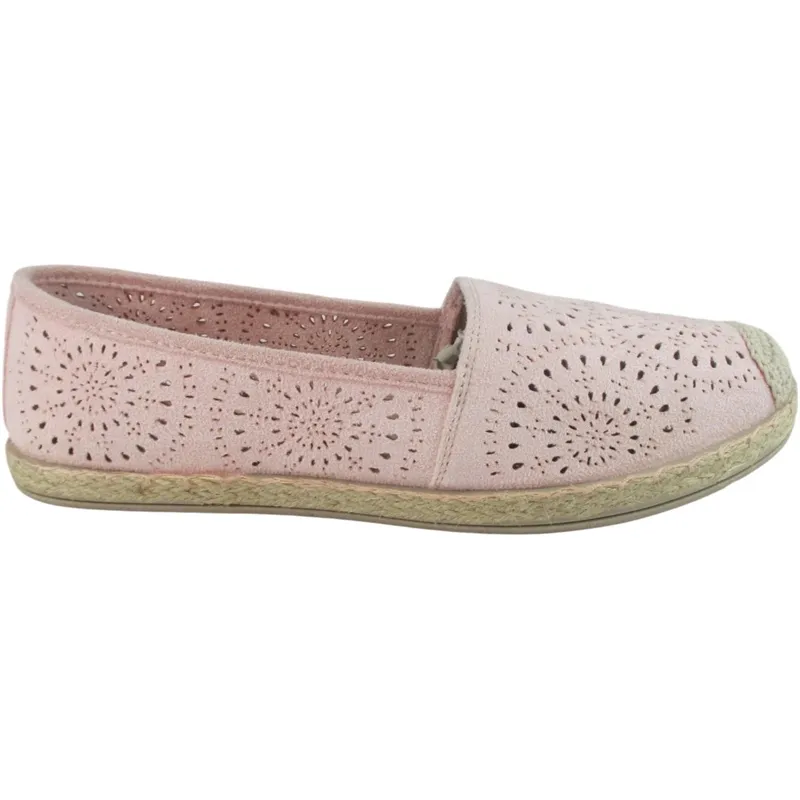 Women’s Fabric Espadrilles with Nose Insert – Classic Summer Flats with Rope Sidewall