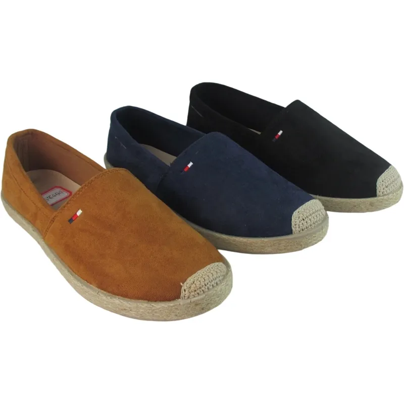Men’s Microsuede Espadrilles – Slip-On Shoes with Nose Insert & Rope Sidewall