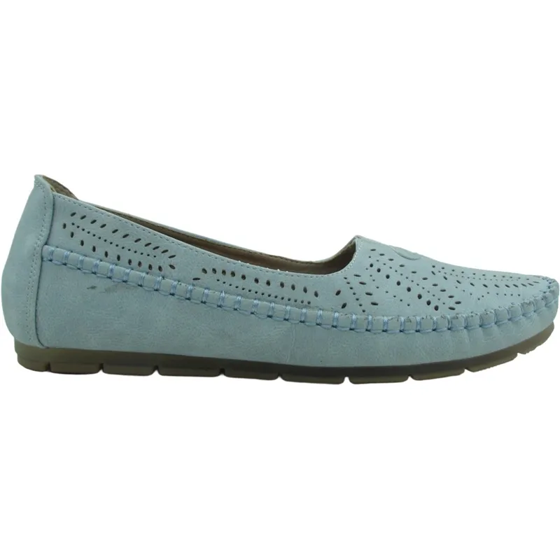 Women’s PU Leather Loafer Ballerinas – Laser Hollowed Slip-On Casual Flats