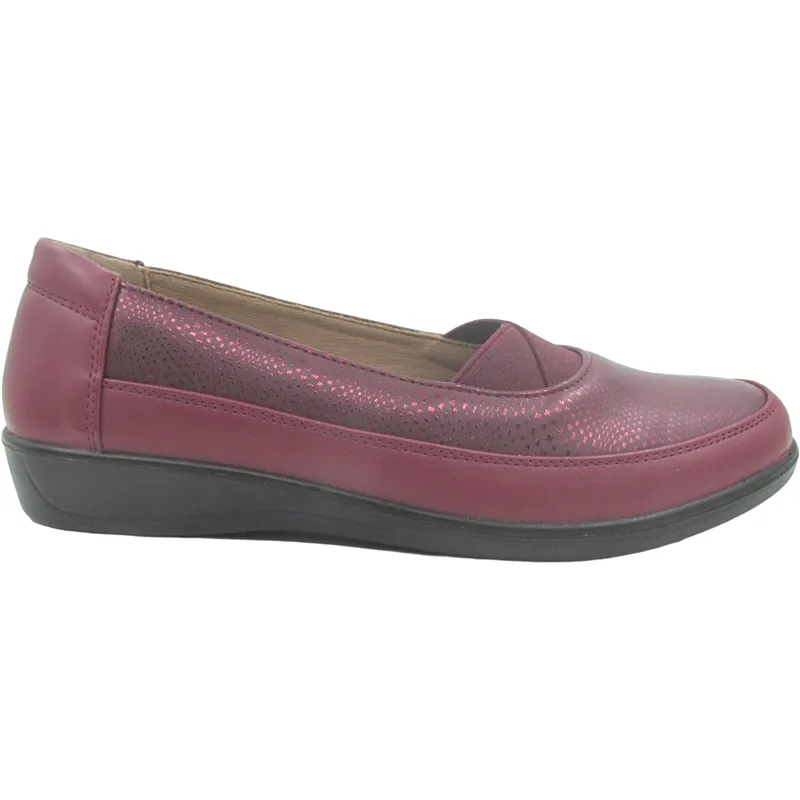 Women’s Casual PU Leather Ballet Shoes – Slip-On Flats with Wedge Sole for All-Day Comfort