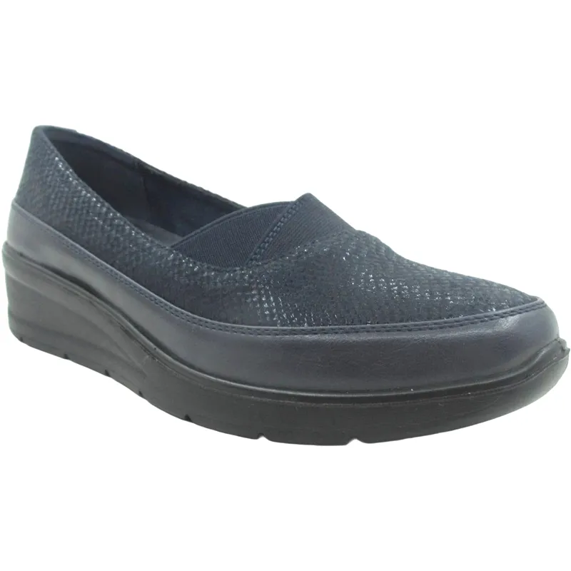 Women’s Casual PU Leather Ballet Shoes – Slip-On Flats with Wedge Sole for All-Day Comfort