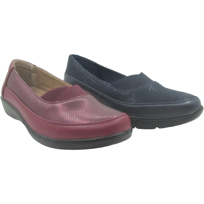 Women’s Casual PU Leather Ballet Shoes – Slip-On Flats with Wedge Sole for All-Day Comfort