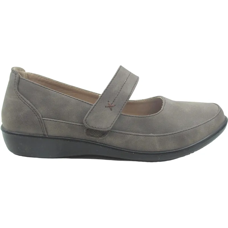Women’s Mary Jane Ballet Flats – Casual PU Leather Shoes with Lower Wedge Sole
