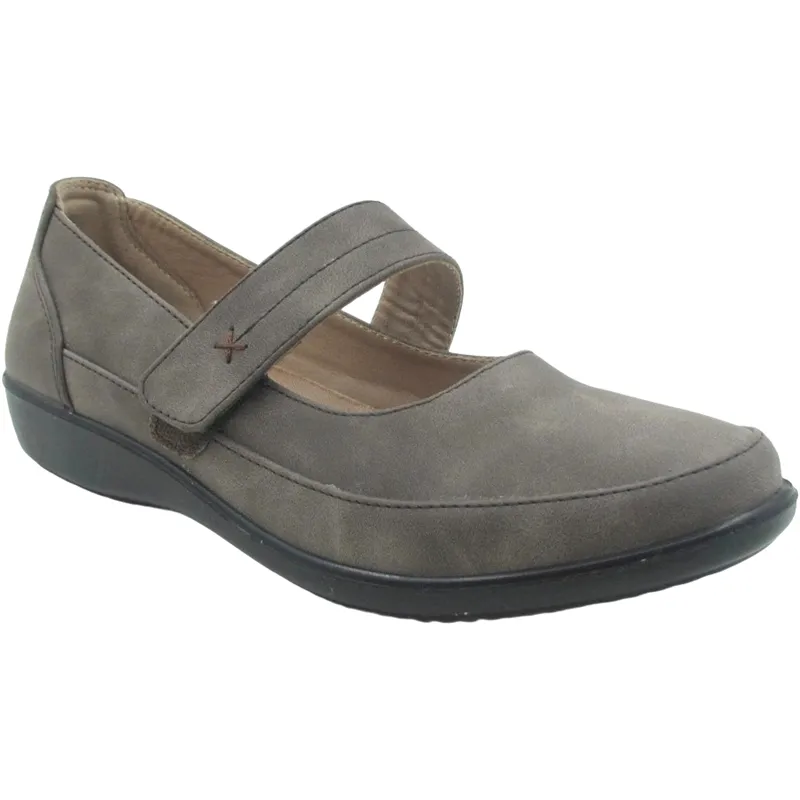 Women’s Mary Jane Ballet Flats – Casual PU Leather Shoes with Lower Wedge Sole