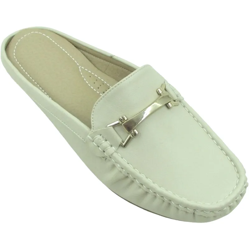 Women’s Ocean Drive Mule Loafers – PU Leather Backless Flats for Effortless Style