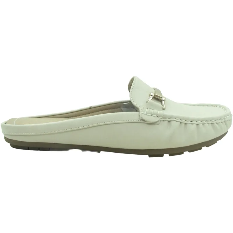 Women’s Ocean Drive Mule Loafers – PU Leather Backless Flats for Effortless Style