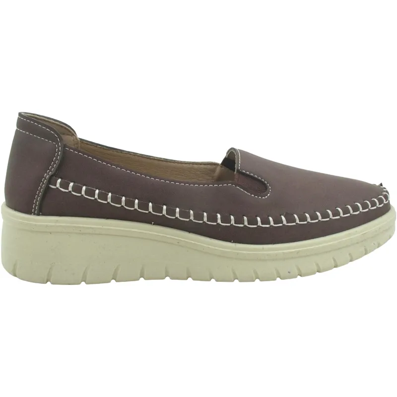 Women’s Casual PU Leather Slip-On Sneakers – Wedge Sole Comfort Shoes