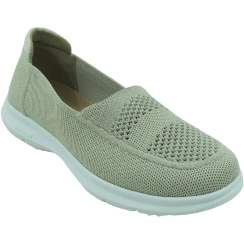 Women's Knitted Flat Casual Sneakers – Lightweight Breathable Slip-On Shoes