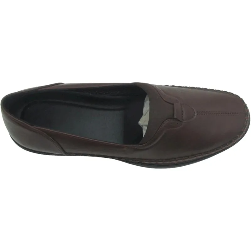 Women's Eco Leather Slip-On Shoes – Lightweight Casual Wedge Sole Comfort Shoes