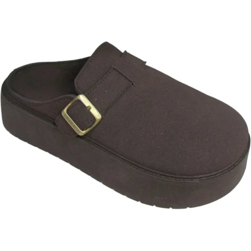Adjustable Women's Buckled Platform Clogs – Casual Slip-On Mules Slippers