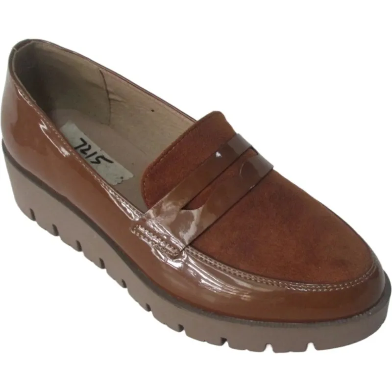Women's Wedge Penny Loafers – Slip-On Platform Casual Shoes