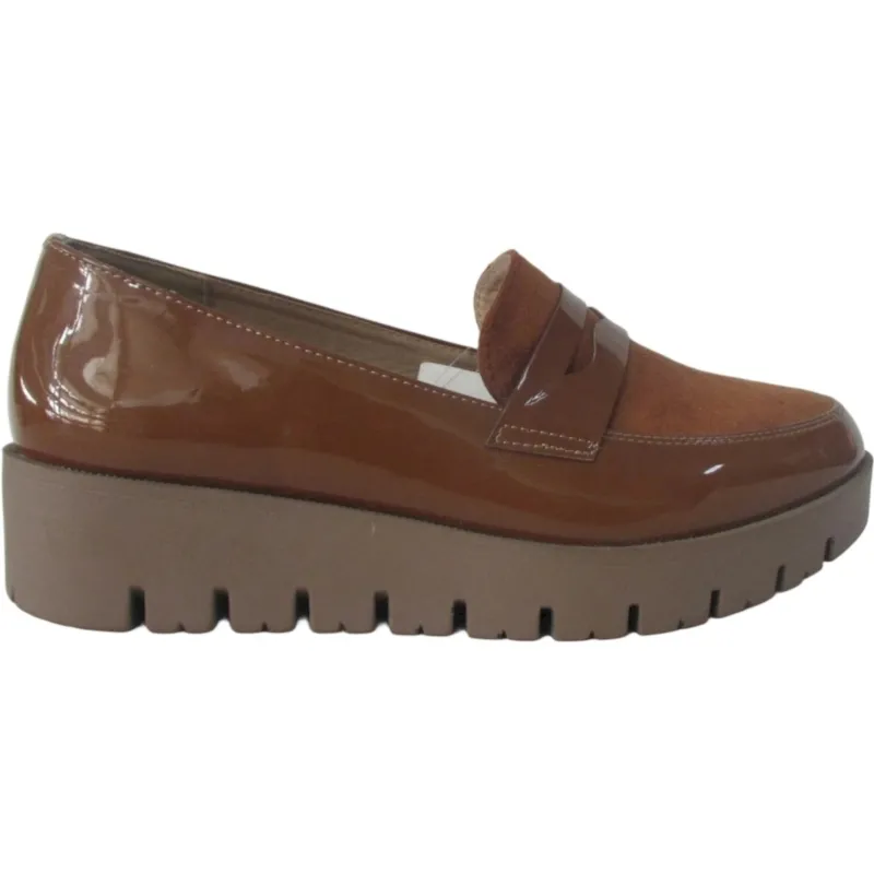 Women's Wedge Penny Loafers – Slip-On Platform Casual Shoes
