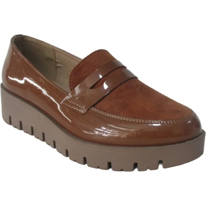 Women's Wedge Penny Loafers – Slip-On Platform Casual Shoes