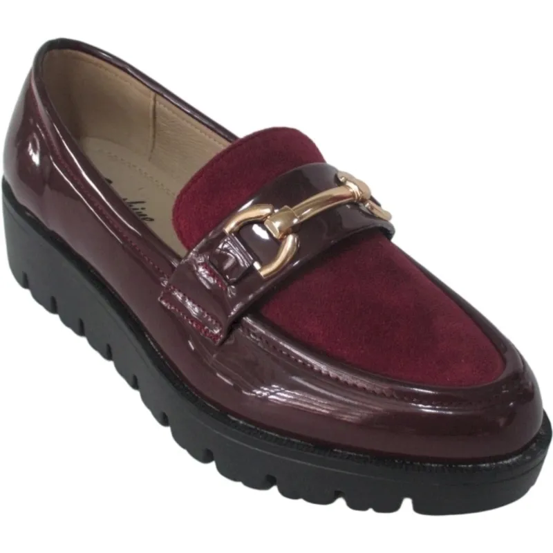 Women's Eco Patent Chain Loafers – Slip-On Platform Dress Shoes