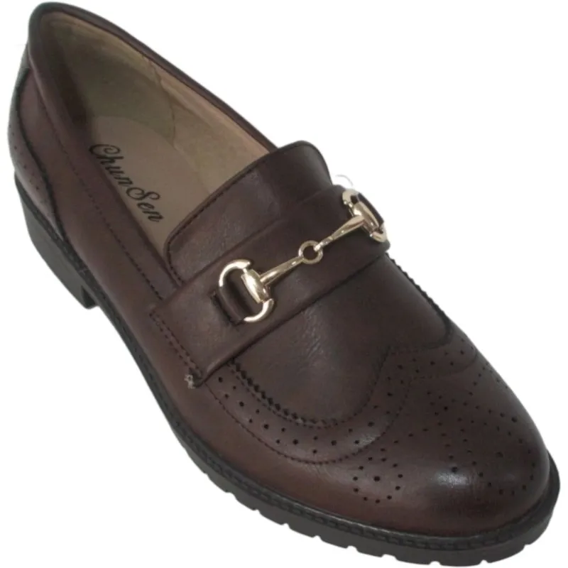 Women's PU Leather Pointed Toe Loafers – Slip-On Low Heel Dress Shoes