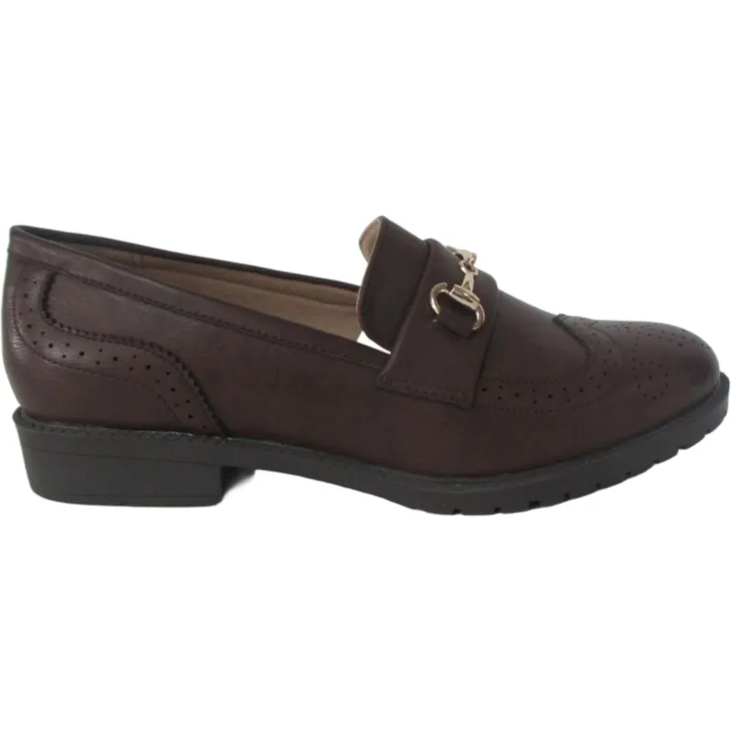 Women's PU Leather Pointed Toe Loafers – Slip-On Low Heel Dress Shoes