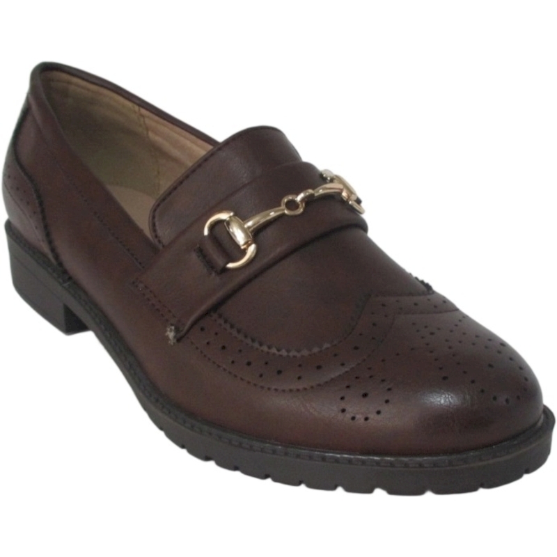 Women's PU Leather Pointed Toe Loafers – Slip-On Low Heel Dress Shoes