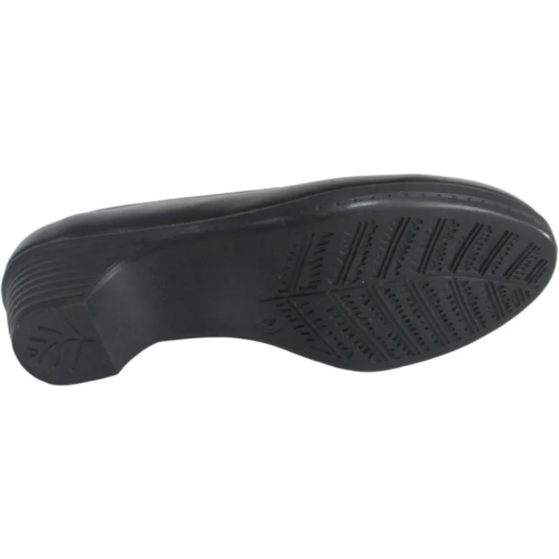 Women's Black PU Leather Ballet Flats – Round Toe Slip-On Office Dress Shoes