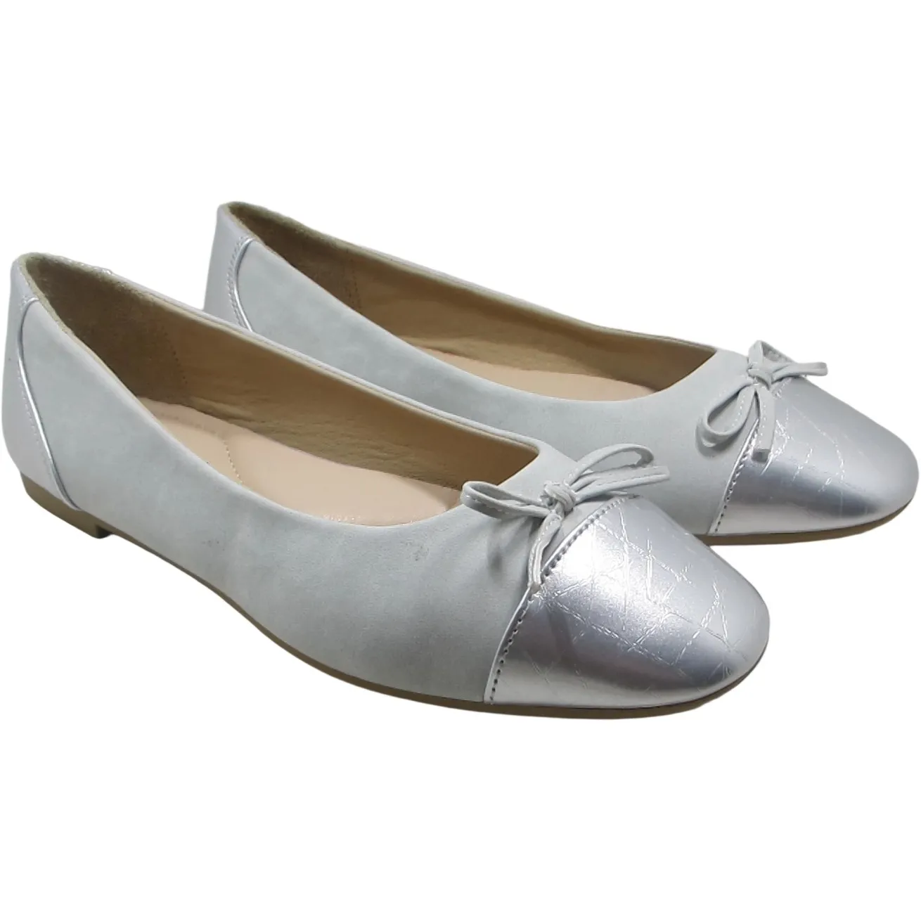 Women's Toe Cap Ballet Flats – Bow-Knot Slip-On Elegant Comfort Shoes