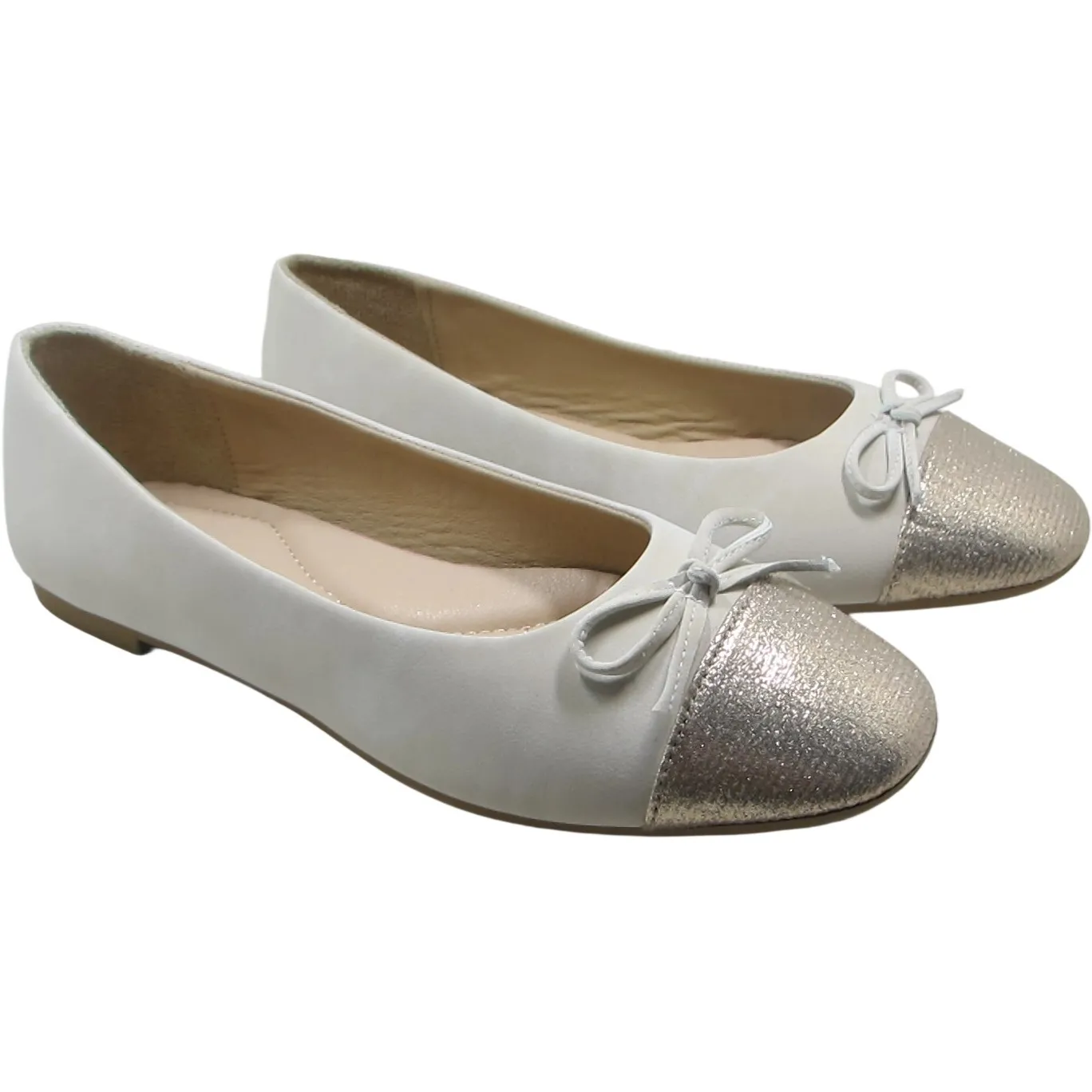 Women's Toe Cap Ballet Flats – Bow-Knot Slip-On Elegant Comfort Shoes