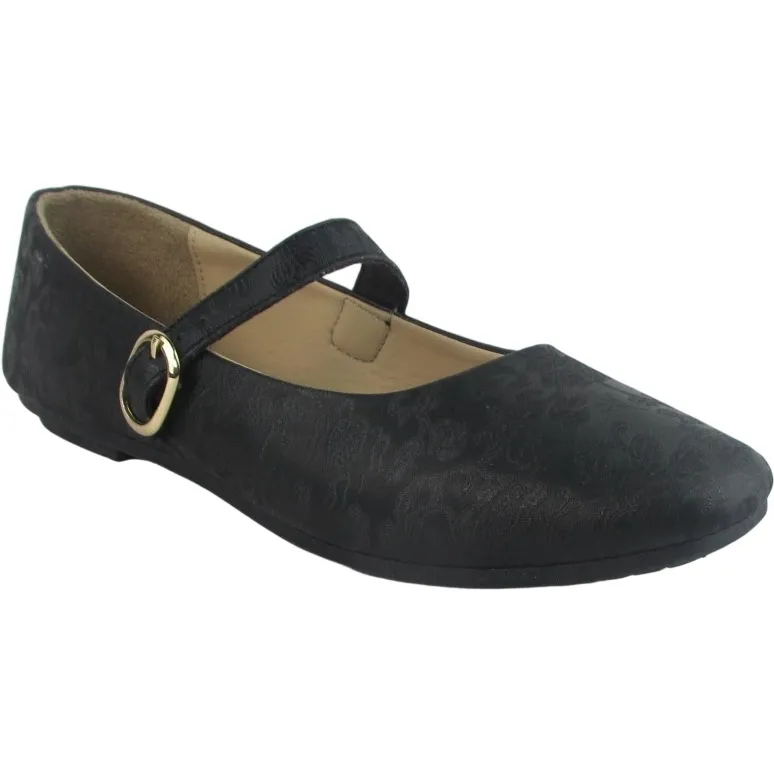 Women's PU Ballet Flats – Pin Buckle Mary Jane Style Ballerina Shoes
