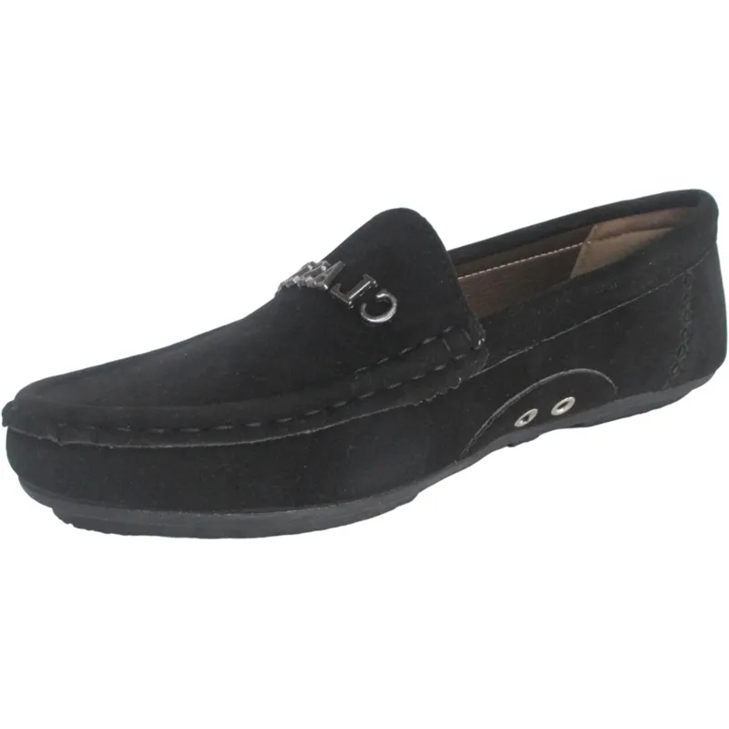 Wholesale Women’s Faux Suede Moccasin Loafers – Slip-On Flats with Metal Vamp Decoration