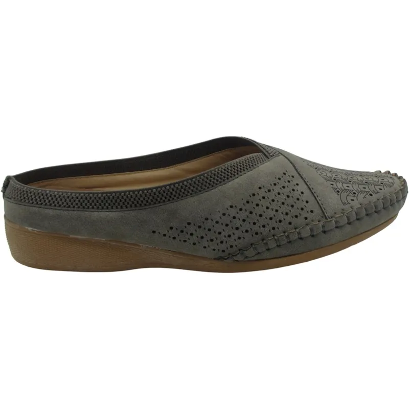 Wholesale Women’s PU Leather Half Slip-On Mules – Trendy Backless Flats for Everyday Wear