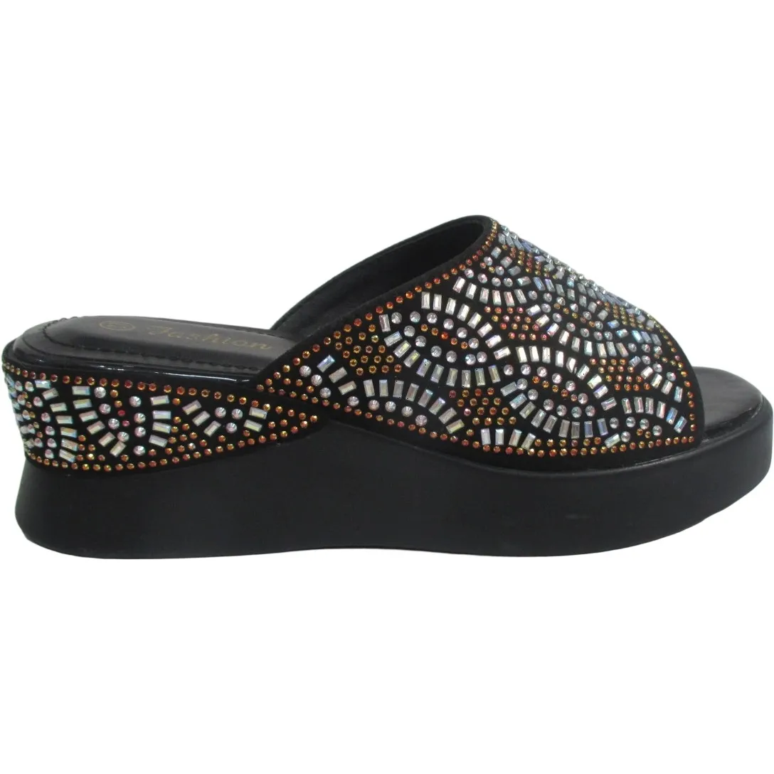 Women's Platform Rhinestone Open Toe Slippers Bulk Sale