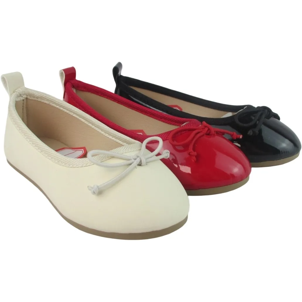 Kids PU Ballet Flats with Bowknot | Bulk Dance Shoes Sale