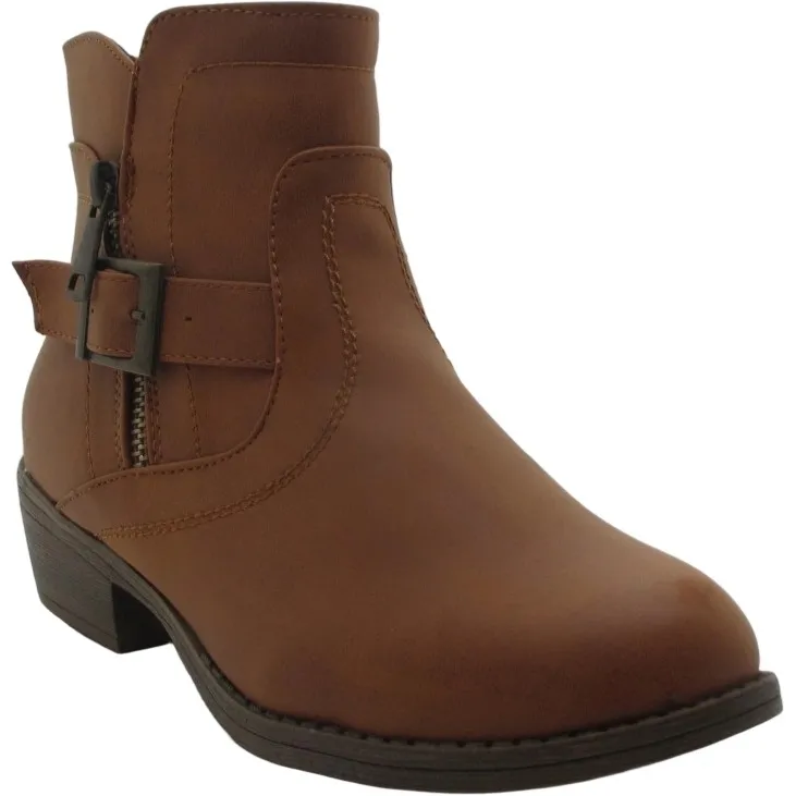 Toddler Girls' Eco Leather Ankle Boots with Zipper Bulk Sale