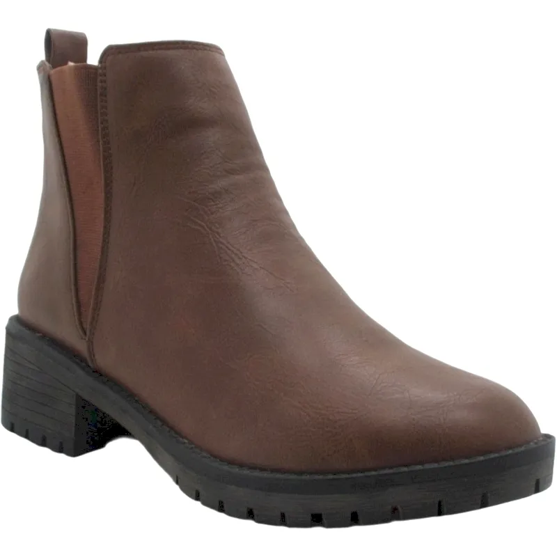 Women's Chelsea Ankle Boots with Elastic Panels & Block Heels