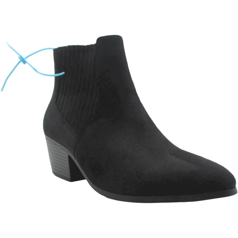 Women’s Faux Leather Ankle Boots (Pointed Toe & Block Heel)